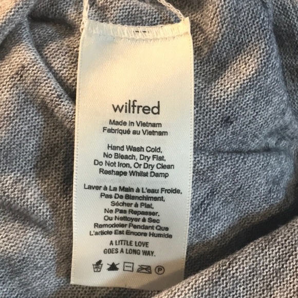 Aritzia Wilfred Sherbrooke Split Sides Gray V-Neck Sweater XS Cozy Minimalist - Picture 6 of 6